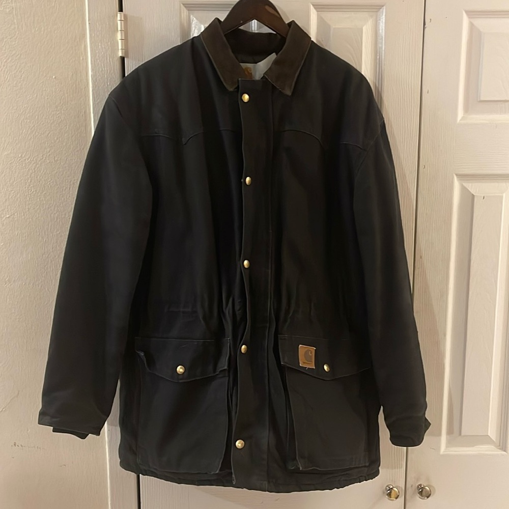 Carhartt 1997 CQ7005 Arctic Ranch Coat Quilt Lined Size Large In Black